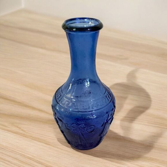 Mid Century Glass Home Decor Stem Vase Blue Decorative - Picture 7 of 7